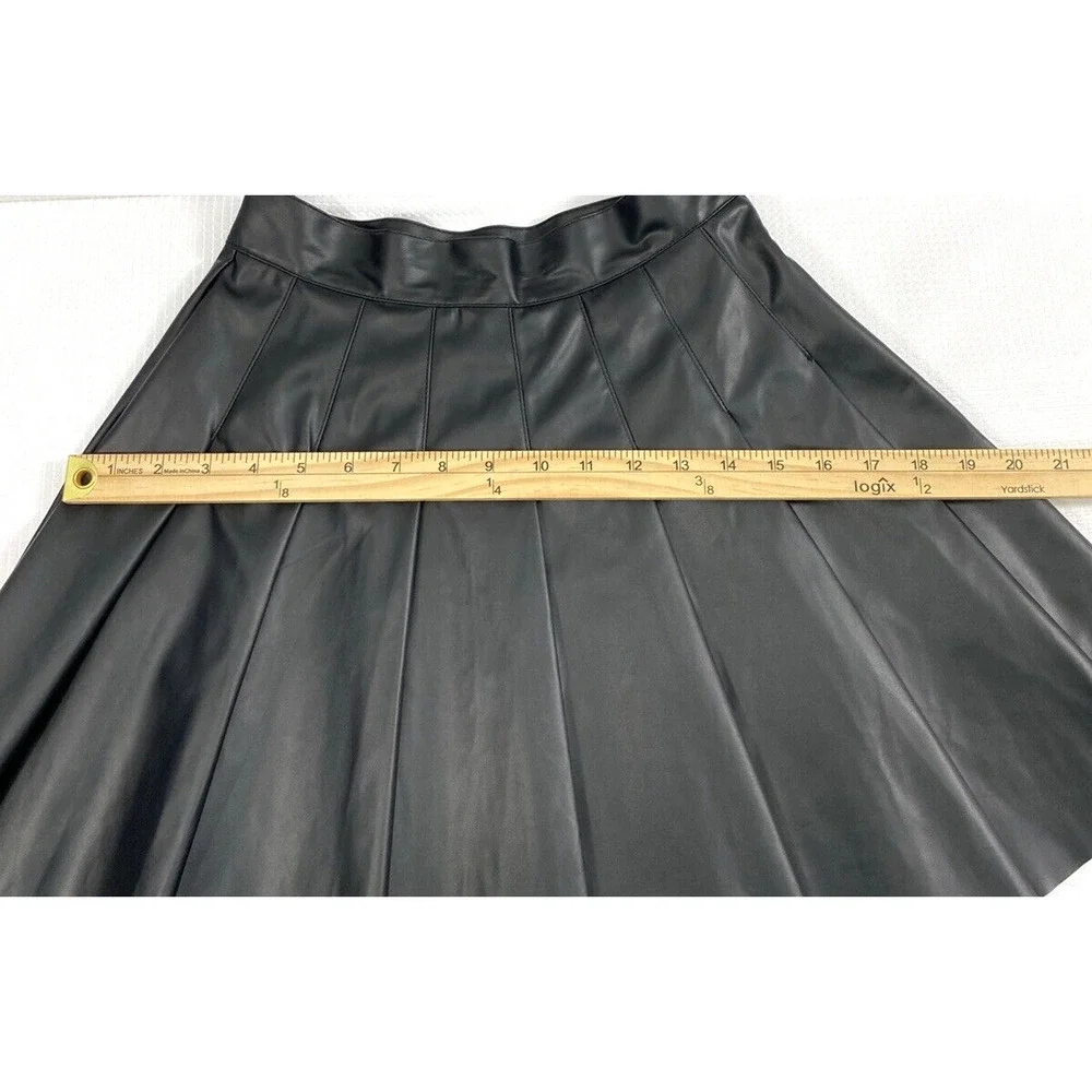 Kendall & Kylie Faux‎ Leather Skirt Womens XS Pleated Black Preppy Goth